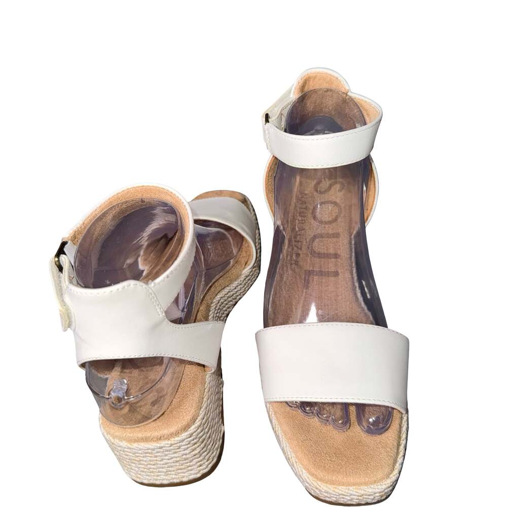 Soul Naturalizer Gloria White Espadrille Wedge Sandals Size 7M